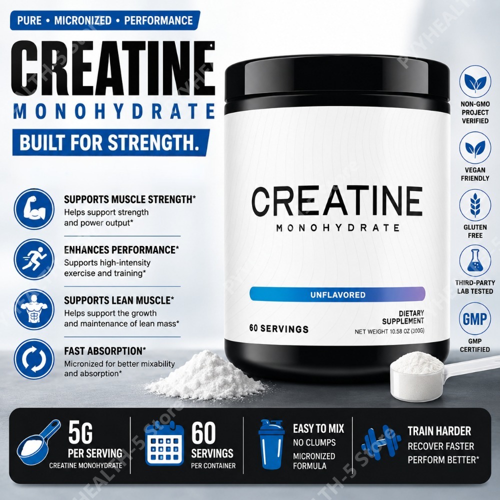 Creatine Monohydrate Powder - ผงครีเอทีนโมโนไฮเดรต 5000 มก. 60 หน่วยบริโภค รสจืด