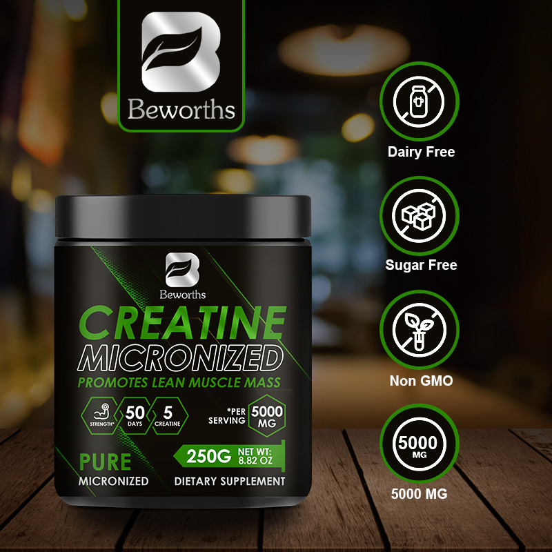 Creatine Monohydrate Powder - ผงครีเอทีนโมโนไฮเดรต Beworths 250 กรัม สำหรับก่อนออกกำลังกาย เสริมสร้างกล้ามเนื้อ