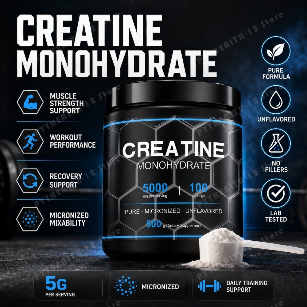 Creatine Monohydrate Powder - NurtureNova ผงครีเอทีนโมโนไฮเดรตแบบไมโครไนซ์ 500 กรัม รสธรรมชาติ อาหารเสริมสำหรับนักกีฬา