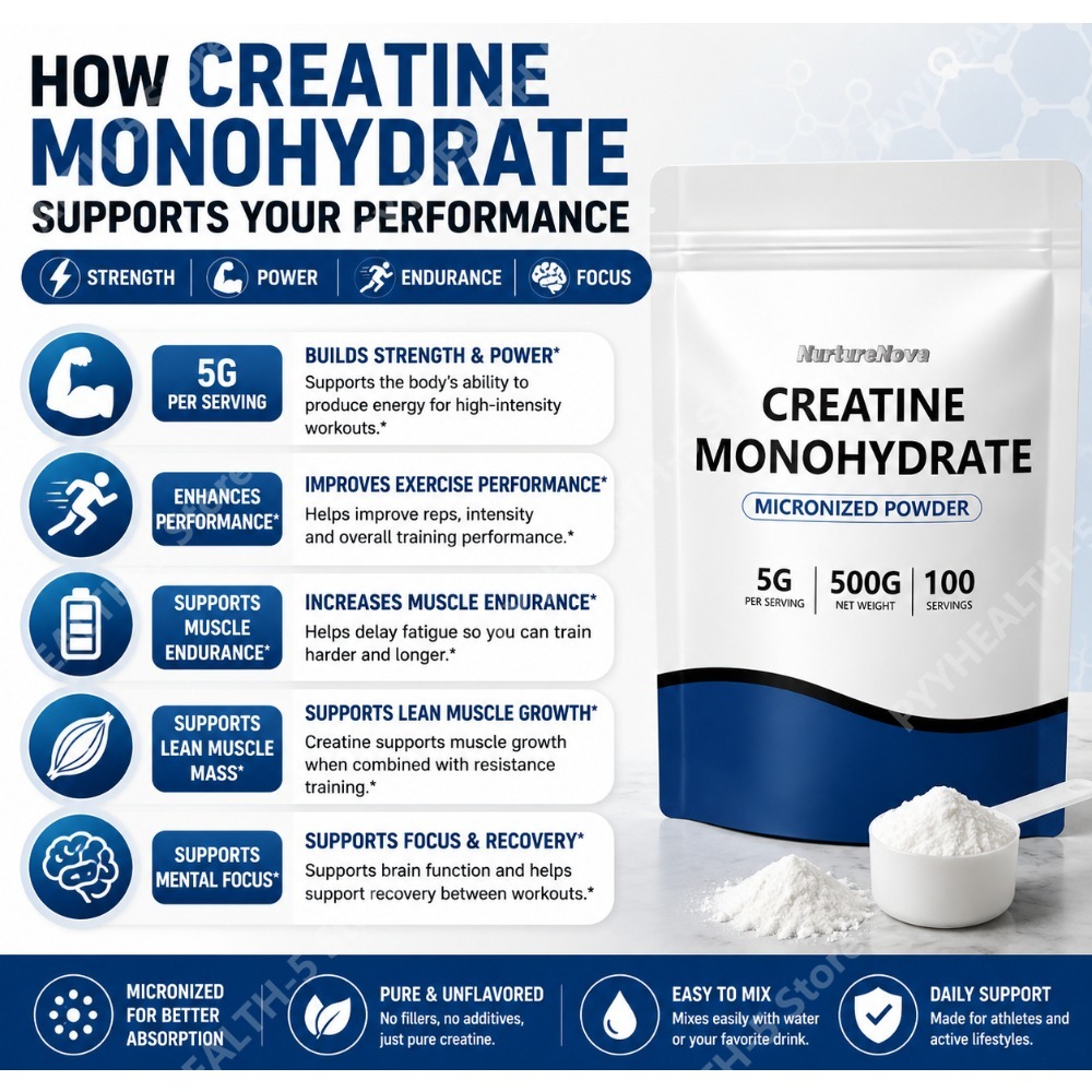 ผงครีเอทีนโมโนไฮเดรตแบบไมโครไน - Creatine Monohydrate Powder บทวิจารณ์และราคา