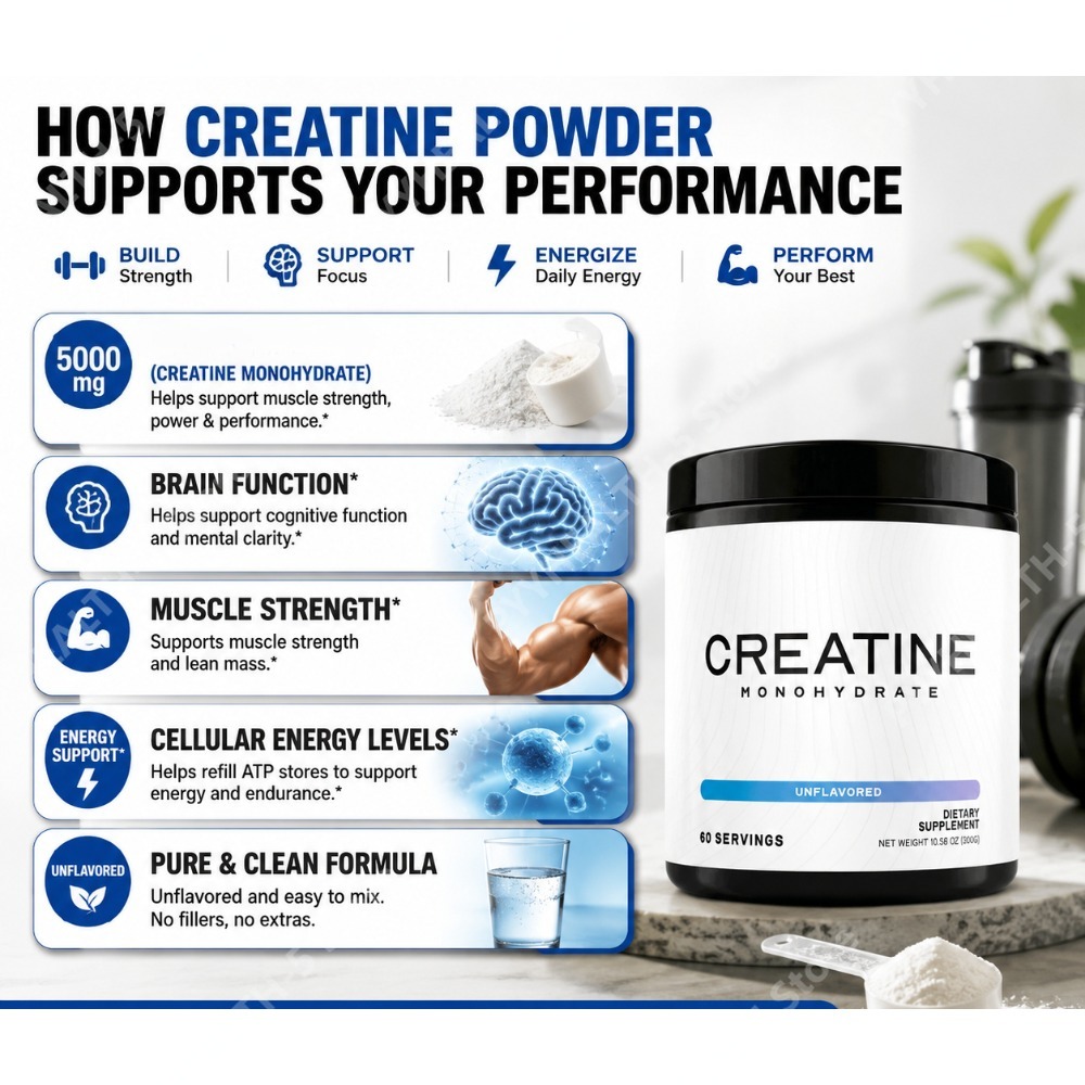 ผงครีเอทีนโมโนไฮเดรต 5000 มก.  - Creatine Monohydrate Powder บทวิจารณ์และราคา
