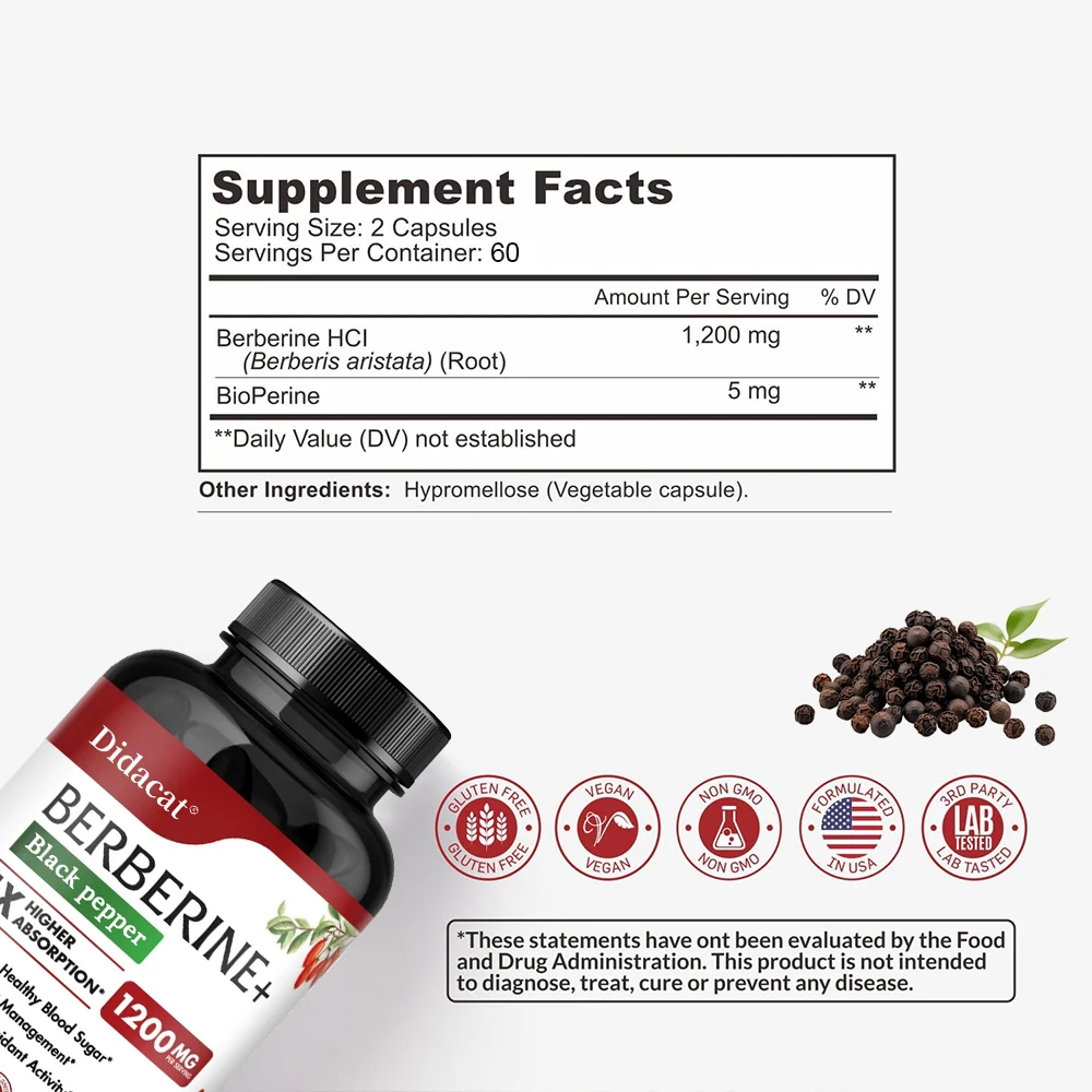 อาหารเสริม berberine HCl-สำหรั - Berberine Hcl Capsule บทวิจารณ์และราคา